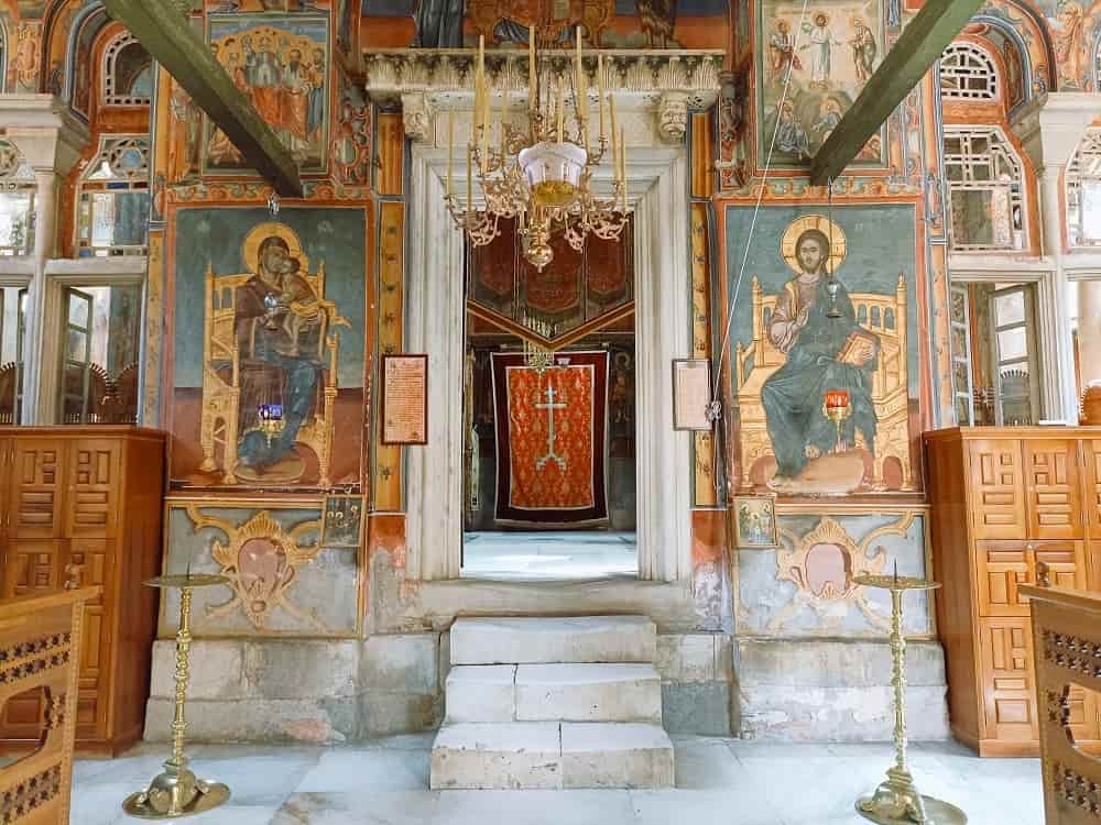 Притвор храма монастыря Хиландар на Афоне