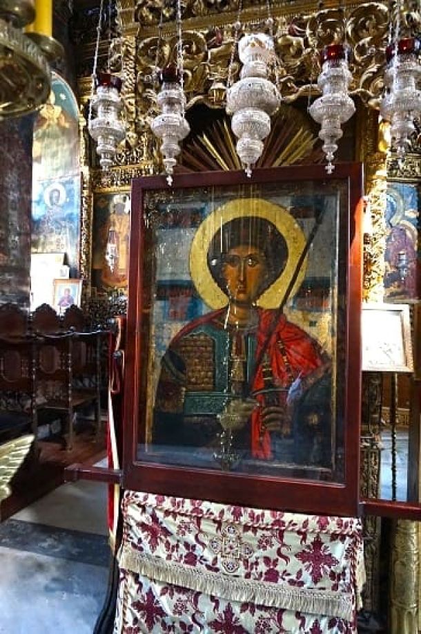 Икона великомученика Георгия Победоносца Фануилева из монастыря Зограф