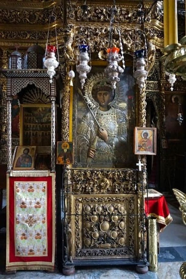 Икона великомученика Георгия Победоносца Фануилева из монастыря Зограф